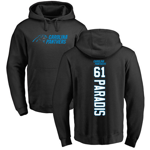 Carolina Panthers Men Black Matt Paradis Backer NFL Football #61 Pullover Hoodie Sweatshirts